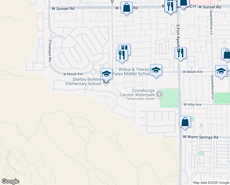 map of restaurants, bars, coffee shops, grocery stores, and more near in Las Vegas