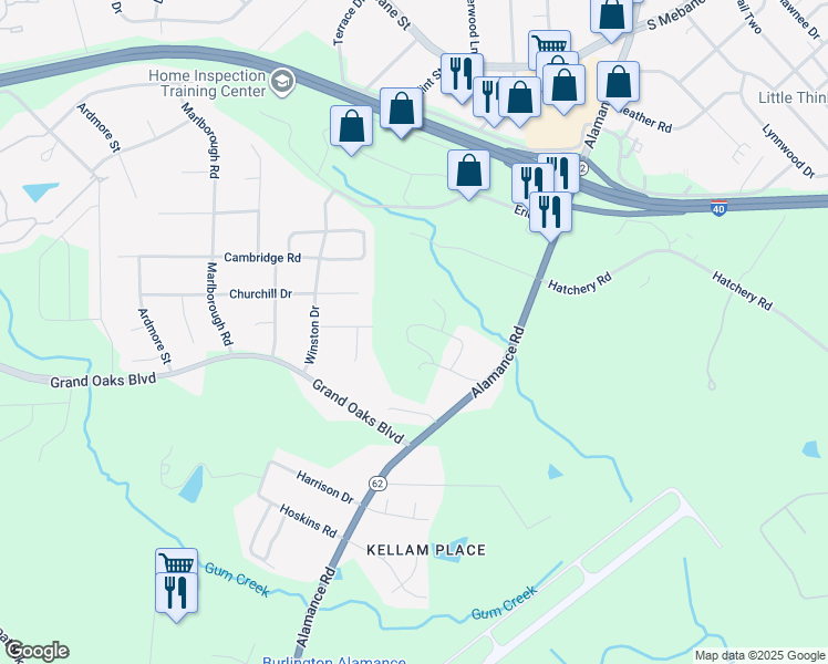 map of restaurants, bars, coffee shops, grocery stores, and more near 1095 Stowe Street in Burlington