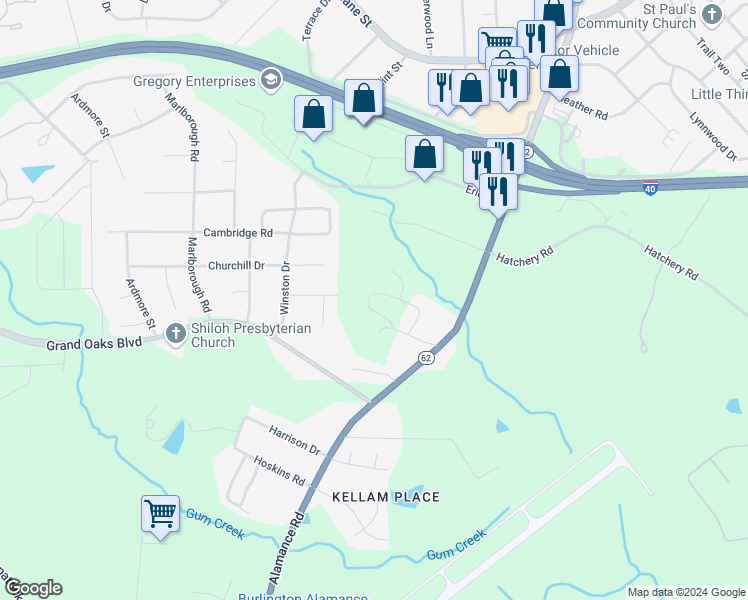 map of restaurants, bars, coffee shops, grocery stores, and more near 1095 Stowe Street in Burlington