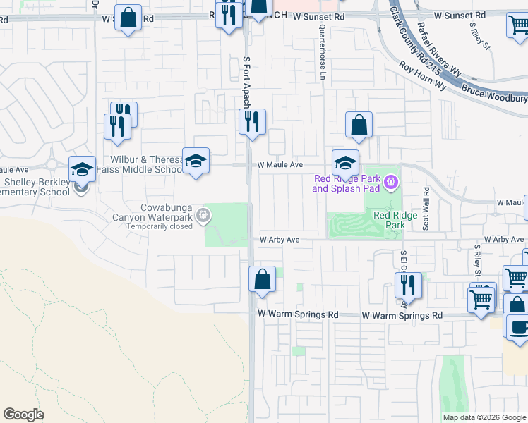map of restaurants, bars, coffee shops, grocery stores, and more near 7056 Mandy Scarlet Court in Las Vegas