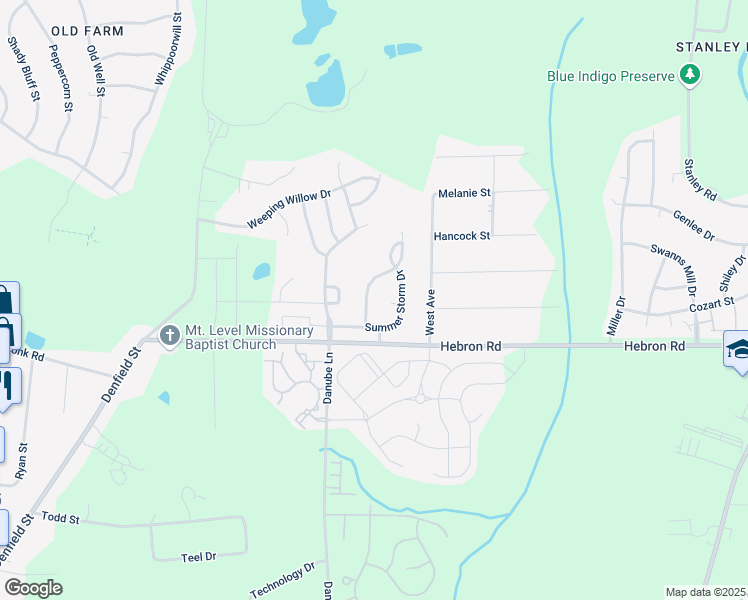 map of restaurants, bars, coffee shops, grocery stores, and more near 701 Summer Storm Drive in Durham