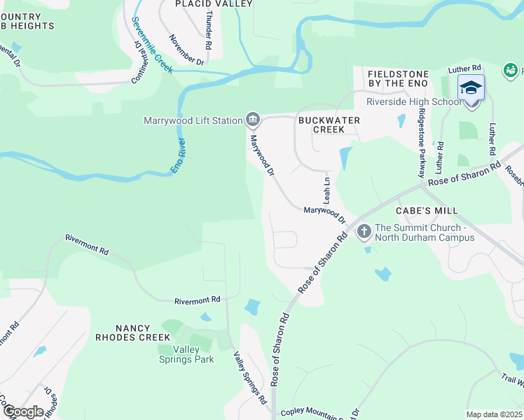 map of restaurants, bars, coffee shops, grocery stores, and more near 3215 Pump Station Lane in Durham