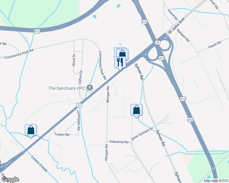 map of restaurants, bars, coffee shops, grocery stores, and more near 2039 Barry Road in Dyersburg