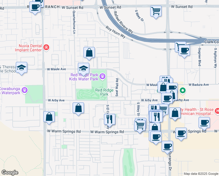 map of restaurants, bars, coffee shops, grocery stores, and more near 7063 Claythorn Road in Las Vegas