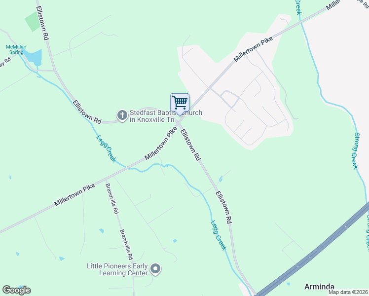 map of restaurants, bars, coffee shops, grocery stores, and more near 2709 Ellistown Road in Knoxville