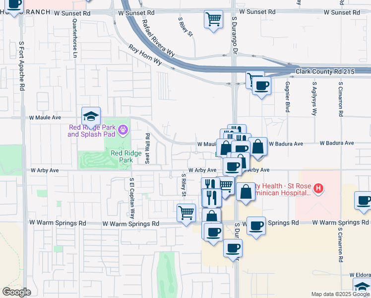 map of restaurants, bars, coffee shops, grocery stores, and more near 8777 West Maule Avenue in Las Vegas