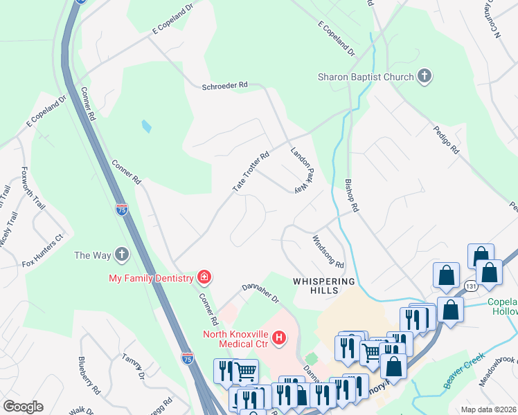 map of restaurants, bars, coffee shops, grocery stores, and more near 7824 Tressa Circle in Powell