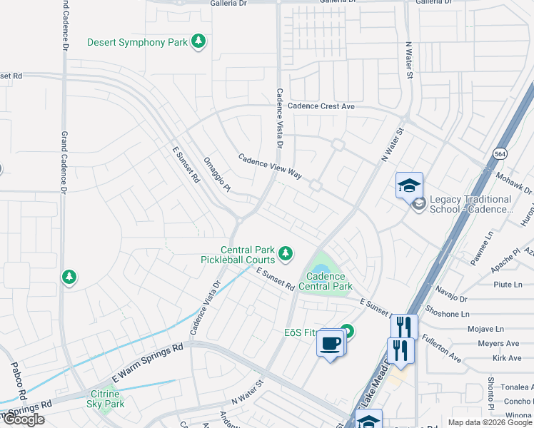map of restaurants, bars, coffee shops, grocery stores, and more near 928 East Sunset Road in Henderson