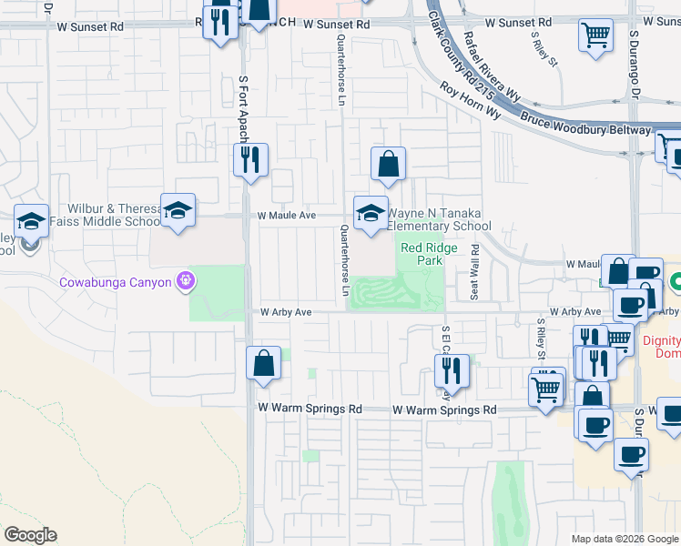 map of restaurants, bars, coffee shops, grocery stores, and more near 7060 Pacific Coast Street in Las Vegas