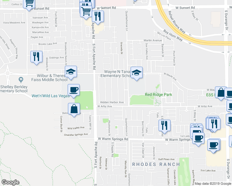 map of restaurants, bars, coffee shops, grocery stores, and more near 7055 Salt Marsh Court in Las Vegas