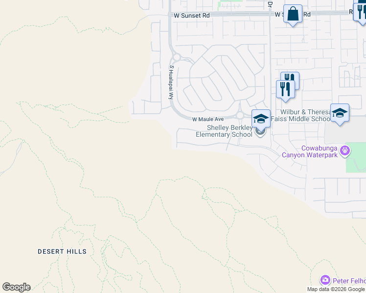 map of restaurants, bars, coffee shops, grocery stores, and more near 10119 Copper Edge Road in Las Vegas