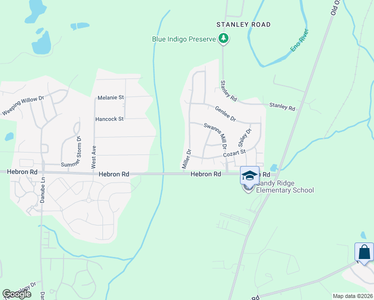 map of restaurants, bars, coffee shops, grocery stores, and more near 4608 Miller Drive in Durham