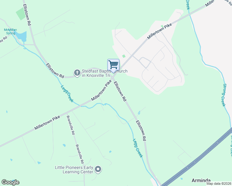 map of restaurants, bars, coffee shops, grocery stores, and more near 2709 Ellistown Road in Knoxville