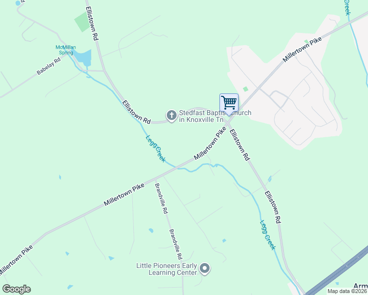 map of restaurants, bars, coffee shops, grocery stores, and more near 7823 Millertown Pike in Knoxville