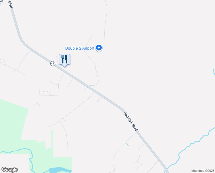 map of restaurants, bars, coffee shops, grocery stores, and more near 10035 Red Oak Boulevard in Red Oak