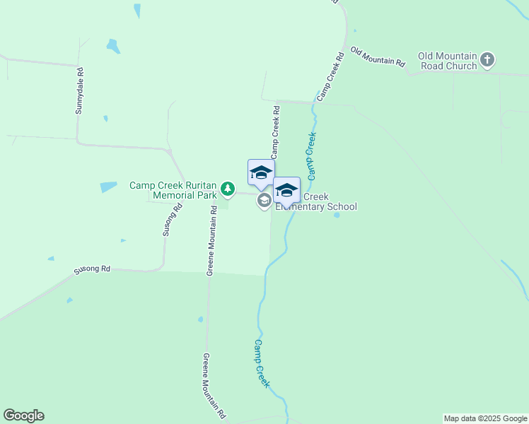 map of restaurants, bars, coffee shops, grocery stores, and more near 2941 Camp Creek Road in Greeneville