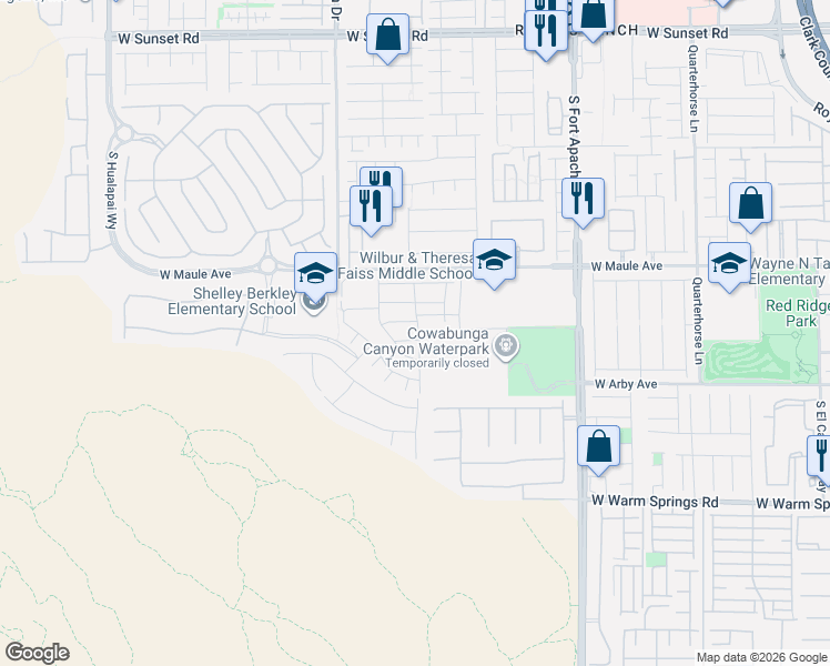map of restaurants, bars, coffee shops, grocery stores, and more near 9659 Bighorn Ranch Avenue in Las Vegas