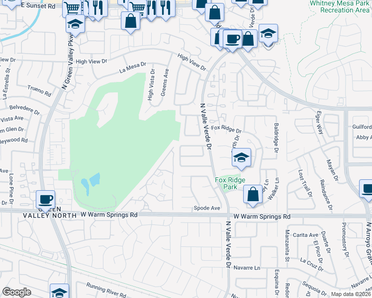 map of restaurants, bars, coffee shops, grocery stores, and more near 2248 Marlboro Drive in Henderson