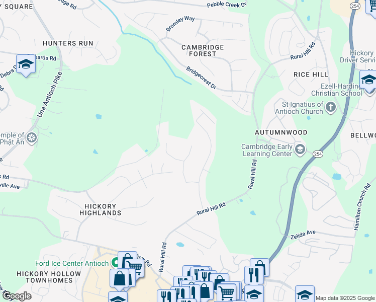 map of restaurants, bars, coffee shops, grocery stores, and more near 644 Pippin Drive in Nashville
