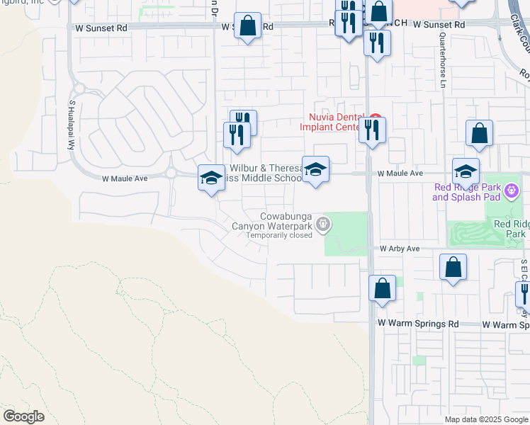 map of restaurants, bars, coffee shops, grocery stores, and more near 9659 Bighorn Ranch Avenue in Las Vegas