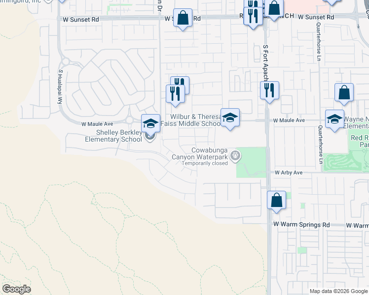 map of restaurants, bars, coffee shops, grocery stores, and more near 9725 Zircon Cliff Avenue in Las Vegas