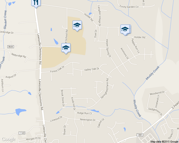map of restaurants, bars, coffee shops, grocery stores, and more near 6684 Valleyoak Drive in Clemmons