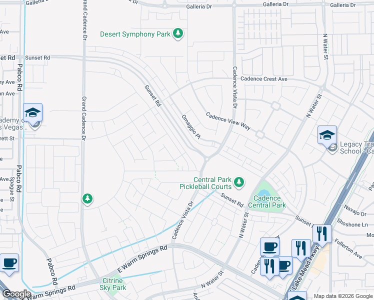 map of restaurants, bars, coffee shops, grocery stores, and more near 731 Pickled Pepper Place in Henderson