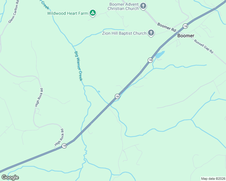 map of restaurants, bars, coffee shops, grocery stores, and more near 172 German Farm Road in Boomer