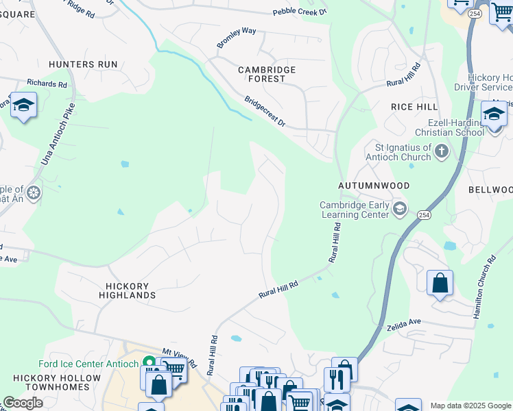 map of restaurants, bars, coffee shops, grocery stores, and more near 644 Pippin Drive in Nashville