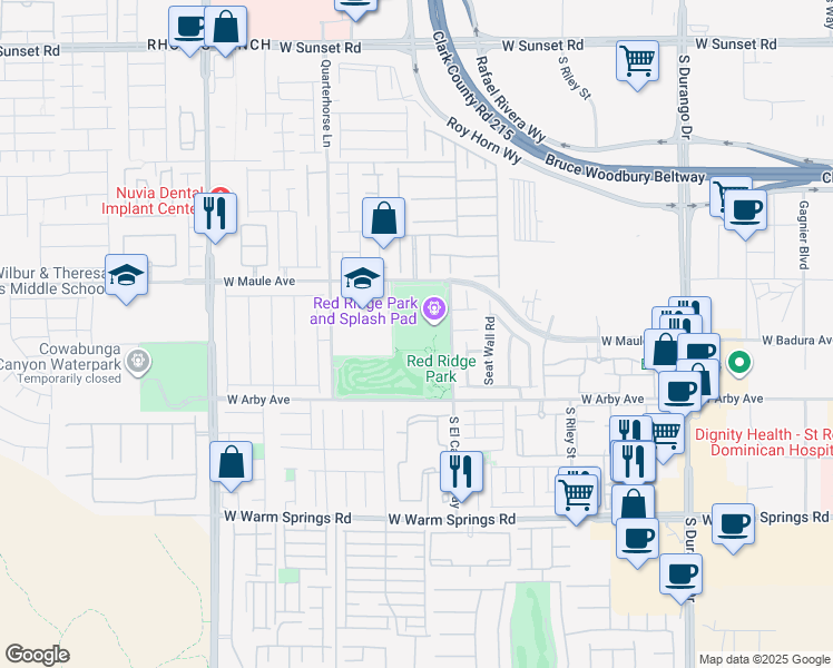 map of restaurants, bars, coffee shops, grocery stores, and more near in Las Vegas