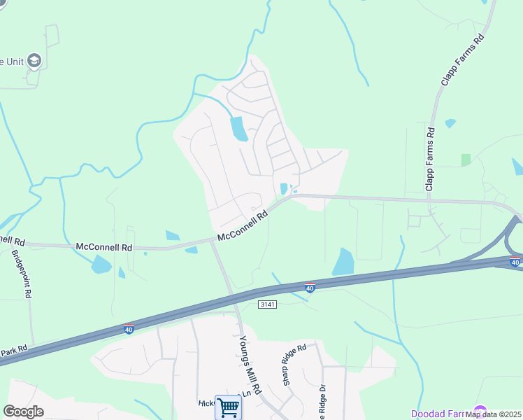 map of restaurants, bars, coffee shops, grocery stores, and more near 4228 Youngstown Drive in Greensboro