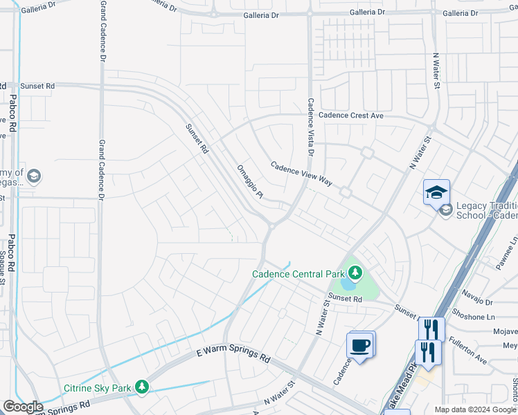 map of restaurants, bars, coffee shops, grocery stores, and more near 687 Pickled Pepper Place in Henderson