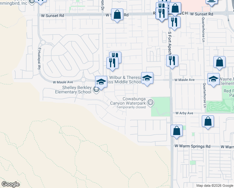 map of restaurants, bars, coffee shops, grocery stores, and more near 9725 Zircon Cliff Avenue in Las Vegas