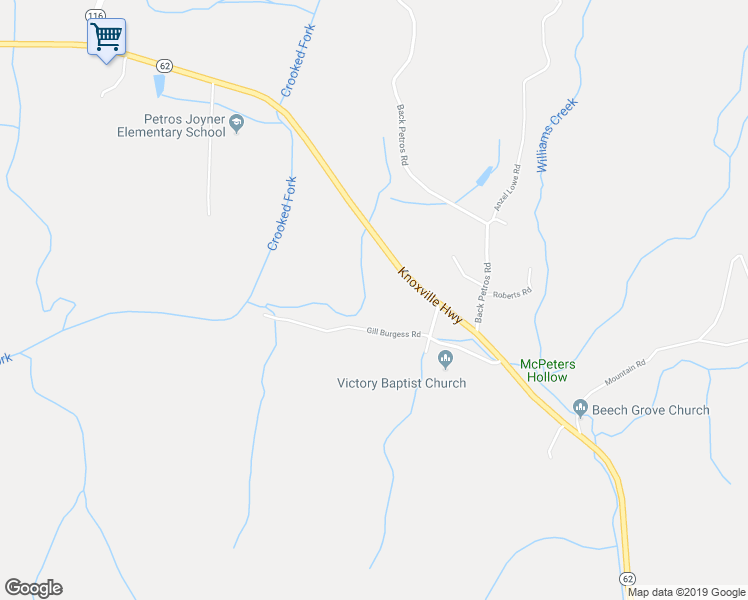 map of restaurants, bars, coffee shops, grocery stores, and more near 4532 Knoxville Highway in Oliver Springs