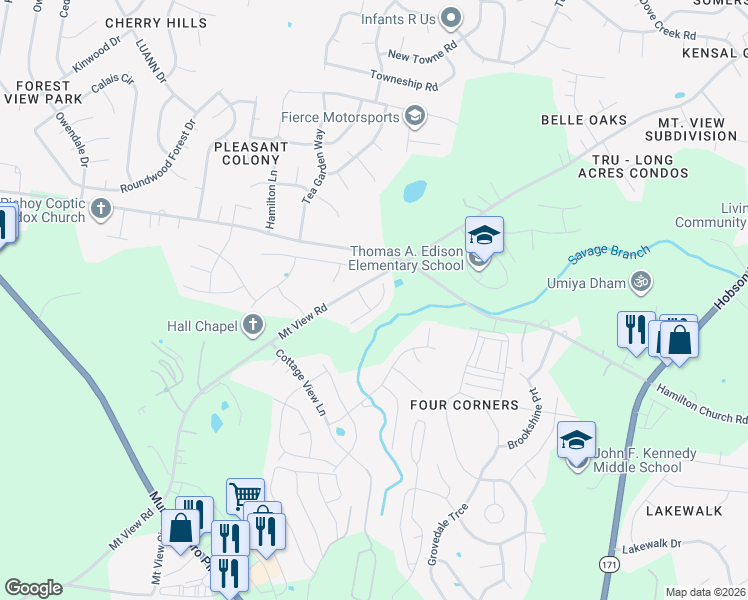 map of restaurants, bars, coffee shops, grocery stores, and more near 3000 Apple Orchard Trail in Nashville