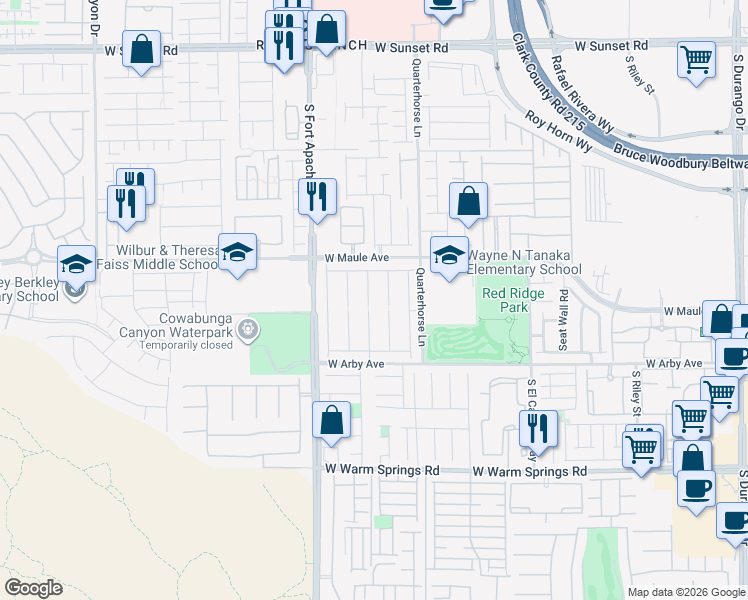 map of restaurants, bars, coffee shops, grocery stores, and more near 6980 Night Bloom Court in Las Vegas