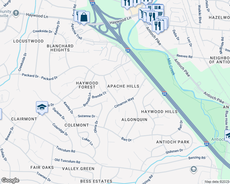 map of restaurants, bars, coffee shops, grocery stores, and more near 228 Dovewood Court in Nashville