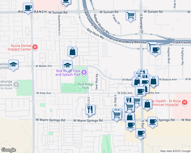 map of restaurants, bars, coffee shops, grocery stores, and more near 7003 Seat Wall Road in Las Vegas