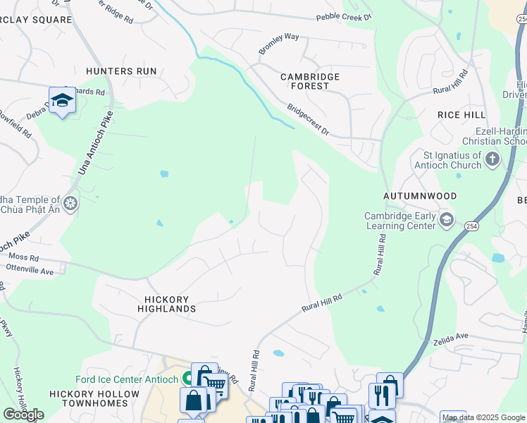 map of restaurants, bars, coffee shops, grocery stores, and more near 748 Pippin Drive in Nashville