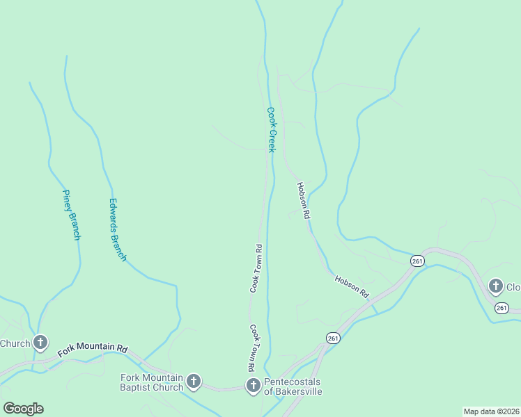 map of restaurants, bars, coffee shops, grocery stores, and more near 625 Cook Town Road in Bakersville