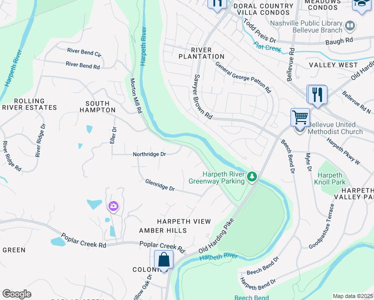 map of restaurants, bars, coffee shops, grocery stores, and more near 857 Morton Mill Road in Nashville