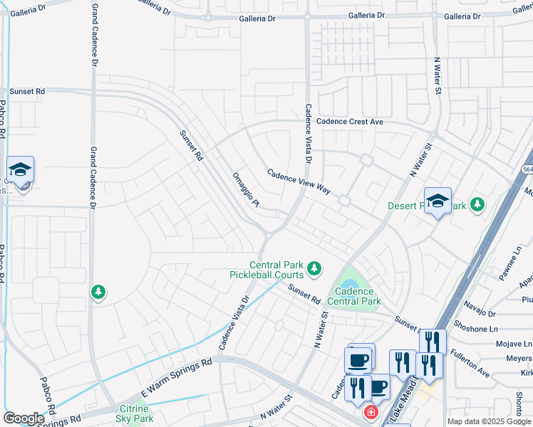 map of restaurants, bars, coffee shops, grocery stores, and more near 683 Omaggio Place in Henderson
