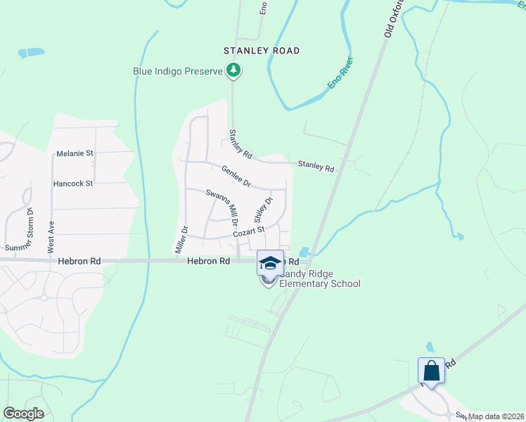 map of restaurants, bars, coffee shops, grocery stores, and more near 2 Bolter Court in Durham