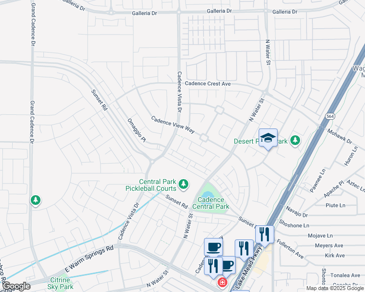 map of restaurants, bars, coffee shops, grocery stores, and more near 532 Sunny Pointe Street in Henderson