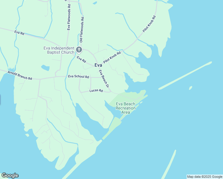 map of restaurants, bars, coffee shops, grocery stores, and more near 230 Eva Beach Drive in Eva