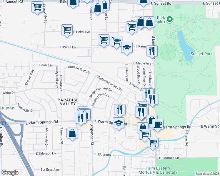 map of restaurants, bars, coffee shops, grocery stores, and more near 7063 Magic Moment Lane in Las Vegas