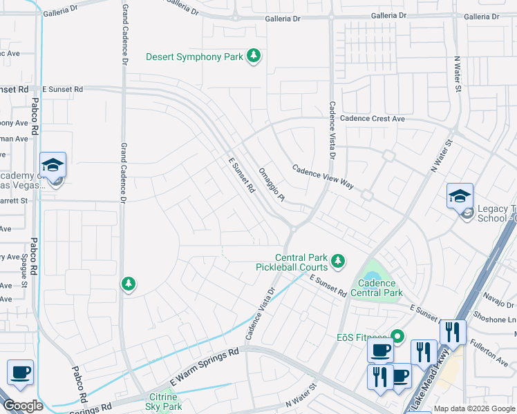 map of restaurants, bars, coffee shops, grocery stores, and more near 731 Pickled Pepper Place in Henderson