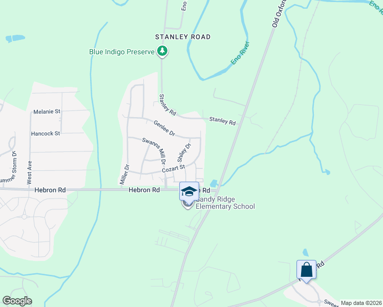 map of restaurants, bars, coffee shops, grocery stores, and more near 2 Bolter Court in Durham