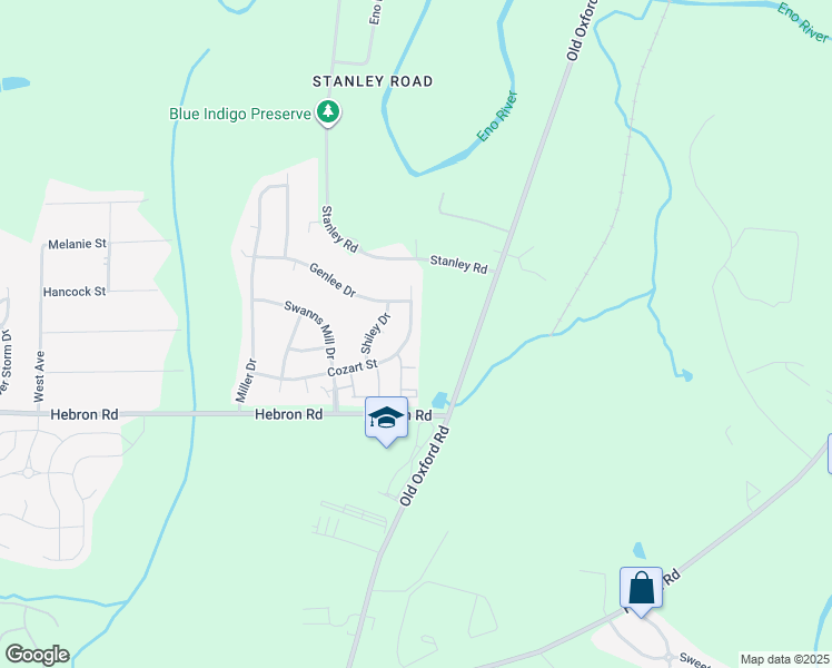map of restaurants, bars, coffee shops, grocery stores, and more near 1422 Cozart Street in Durham