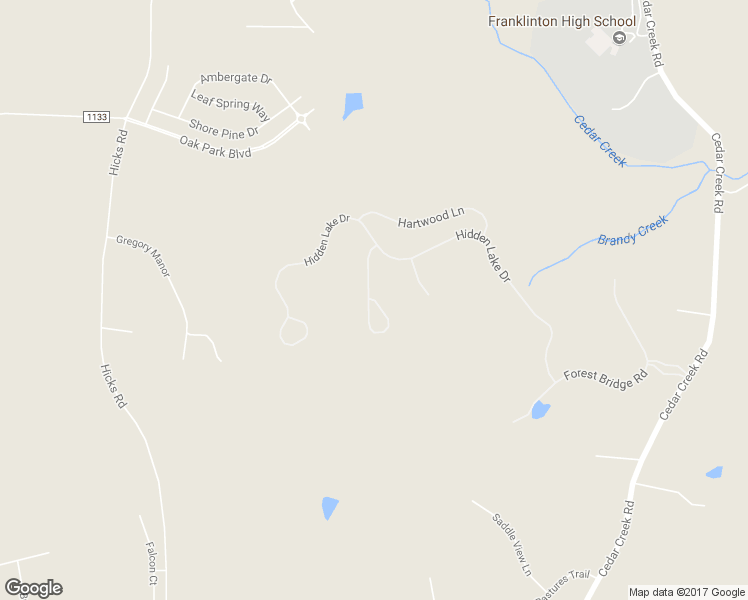 map of restaurants, bars, coffee shops, grocery stores, and more near Park Meadow Lane in Youngsville